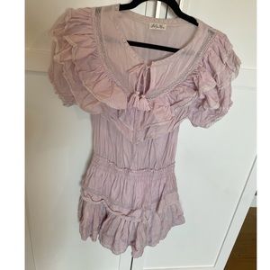 Loveshackfancy New Liv Ruffle Mini Dress in Light Purple, Size XS
